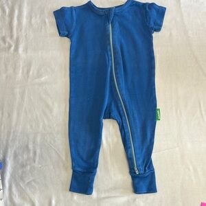 PARADE Organics - Blue Footie/Romper with Zipper and Fitted Cuffs